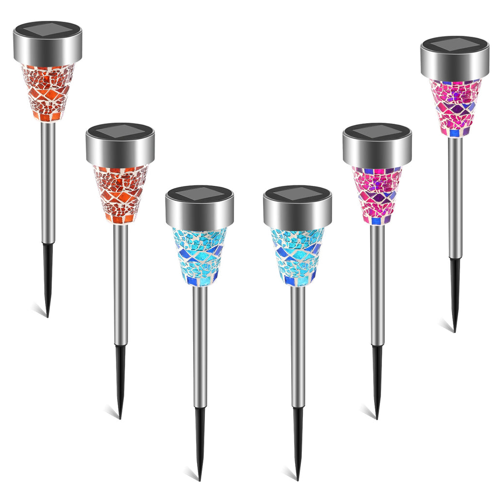LED Solar Pathway Lights - Set of 6, Warm White