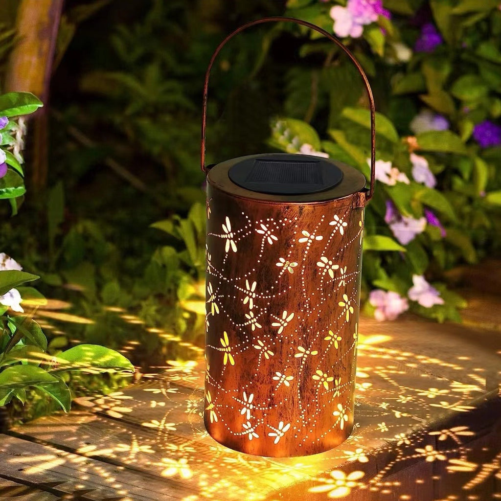 Lanterna Solare A LED Per Esterni In Metallo Vintage Bronzo - Lampada Da Giardino Impermeabile Da Appendere Per Alberi, Patio, Percorsi, 1 Confezione - 4