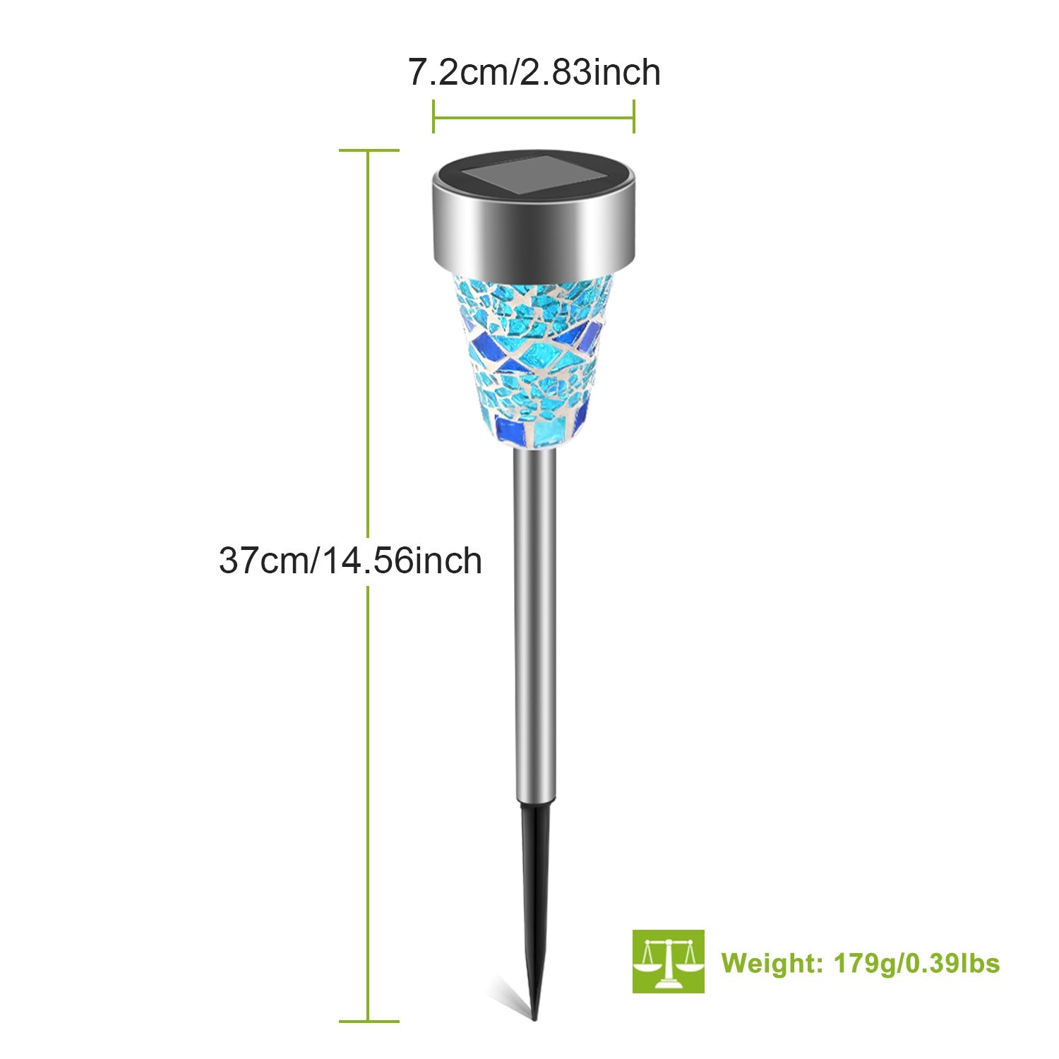 LED Solar Pathway Lights - Set of 6, Warm White