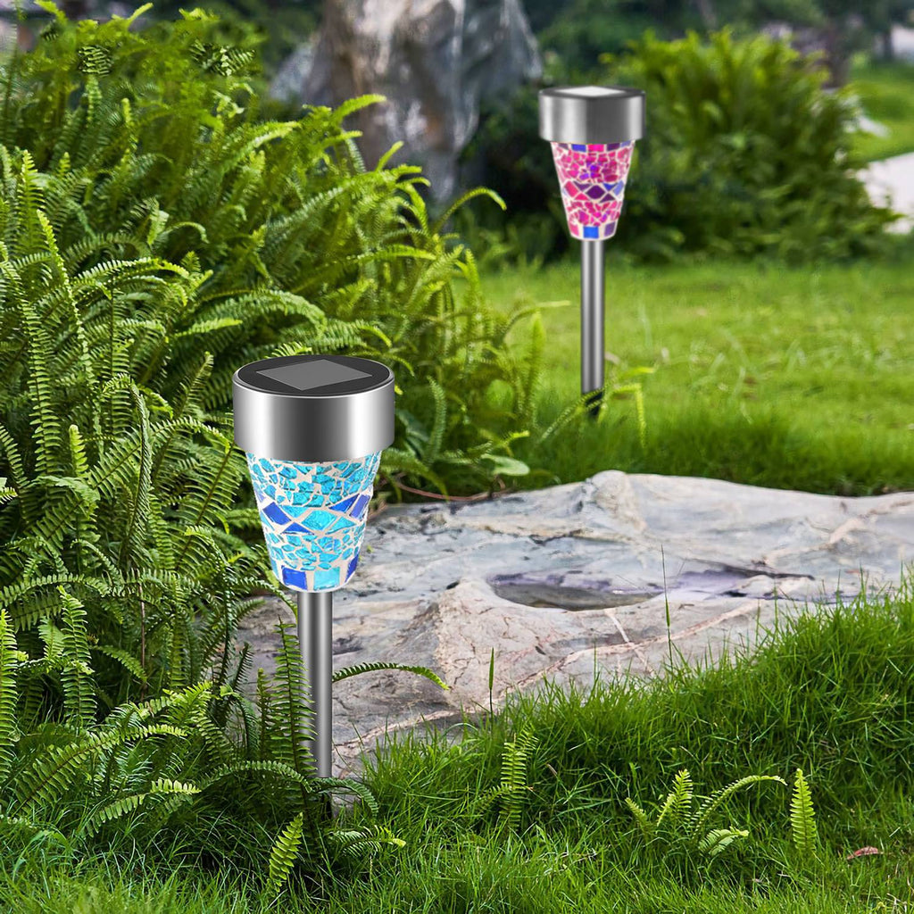 LED Solar Pathway Lights - Set of 6, Warm White