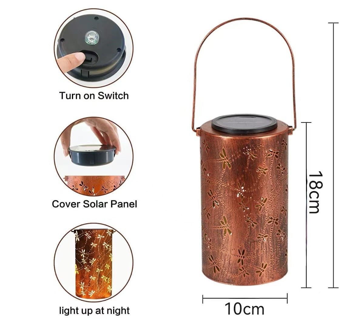 Decorative Solar Lantern - Vintage Rustic Style