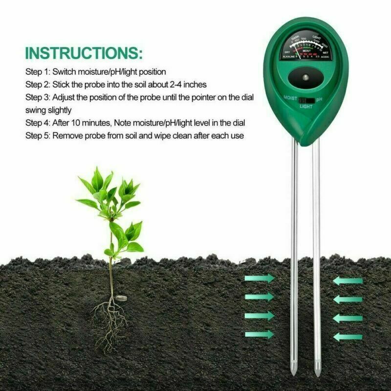 3-in-1 Soil Meter - pH, Moisture & Light Tester